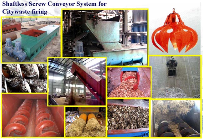 Shaftless Screw Conveyor System for Citywaste Firing