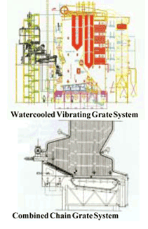 Watercooled Vibrating Grate System and Combined Chain Grate System